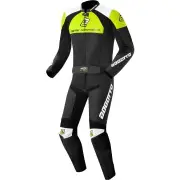 Losail Black White Yellow 2PC Leather Motorcycle Suit