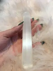 SELENITE MASSAGE WAND/6” POLISHED NATURAL SELENITE CRYSTAL WAND