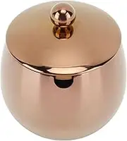 Stainless Steel Sugar Bowl, 12 Ounce Large Spice Jar Storage for Salt, Candy, Coffee, Nuts, Multi-Function Condiment Pot & Seasoning Jar with Lid for Home, Kitchen, and Coffee Bar (Rose Gold)