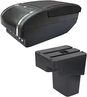 Arm Storage Box for N&issan for Juke for I&nfiniti ESQ Armrest 10-19 Storage Box Car Armrest Box Armrest Storage Box(E Black Line 9usb)