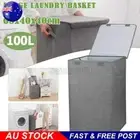 Large Folding Laundry Basket Washing Clothes Storage Baskets Bin Hamper Lid Box