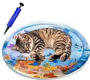 Water Sensory Play Mat - Funny Inflatable Pad Sensory Round Play - Thickened PVC Unbreakable Pet Bed, Interactive Enrichment Toys Sensor for Summer