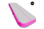 7m x 1m Air Track Inflatable Gymnastics Mat Tumbling - Grey Pink