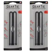 4pc Nite Ize Gear Tie 12in Reusable Rubber Twist Wire Cord Cable Organiser Black