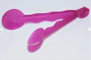 Tupperware Impressions Salad Serving Tongs Set Interlocking Radish Pink New