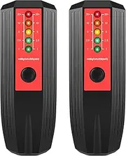 2Pcs Electromagnetic Radiation Field Detector 50Hz-20000Hz Portable EMF Reader Battery Operated EMF Meter with Sound Light Alarm Handheld LED EMF Tester for Measurement //(Black red)