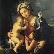 Art Mural Tumbled Marble Madonna Backsplash Tile #822