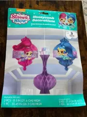 SHIMMER AND SHINE HANGING HONEYCOMB DECORATIONS 3 pieces Birthday Party Supplies