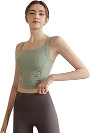 [Generic] Women's Yoga Tops Low-Impact Activity Ultra-Thin Sports Bra Compression Workout Tanks Full Cup Seamless Wireless Colorblock Running Bras Underwear