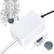 Aquarium Air Pump Quiet Oxygen Fish Aerator Pump Kit with Airline Tubing & Check