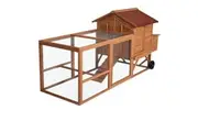 YES4PETS 248 cm XL Chicken Coop Rabbit Hutch Ferret Hen Guinea Pig House With Wheels