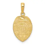 14K Yellow Gold Police Officer Badge Pendant