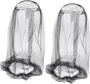 BESPORTBLE Breathable Insect Netting Caps 2 Pack Head Mesh for Bee Mosquito Fly Protection for Outdoor Use Black
