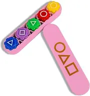 frolusian Gonggi Game,Gonggi Weighted Korean Game,5 Premium Marbles + Box, Traditional Toss & Catch Dexterity Training, Suitable for Family Gatherings and Social use(Pink)