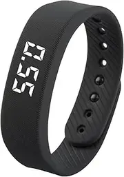 Digital Pedometer Watch - Non-Bluetooth Step Counter, Fitness Tracker with Silent Vibrating Alarm Clock, Waterproof LED Watch for Men & Women, No Smartphone Required