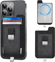 ACCKUO Strong Magnetic Card Wallet Holder Compatible with iPhone 16 15 14 13 12 (Pro, Max, and Plus) MagSafe Phone and Case, Black, Black, Minimalist