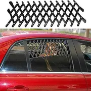 Pilarmuture Dog Window Guard Gate Vent,Extendable Car Window Ventilation Safeguard,Car Window Pet Gate Mesh Security Lattice Telescopic Fence,Keep Pet Safe,for Protecting Pet Safe in Car(Black)