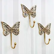 Decorative Brass Butterfly Cute Kids Wall Hooks Heavy Duty Coat Rack Wall