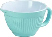 [Avanti] Ribbed Mixing Bowl with Handle and Spout, 1 Litre Capacity, Duck Egg Blue/White