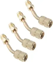 TOPPERFUN 4Pcs System Supplies Air Conditioner Hose Connectors Charging Couplers with Deeply Knurled Nuts for Quick Finger Tightening and Easy Use