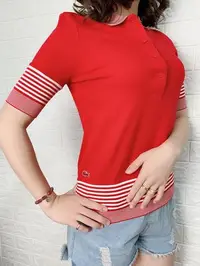 在飛比找Yahoo!奇摩拍賣優惠-Look 鹿客 LACOSTE鱷魚 女 設計款POLO衫 P