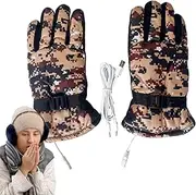 [Generic] Electric Thermal Gloves, USB Thermal Gloves - Non-Slip Thermal Gloves | Waterproof USB Heating Gloves, Touch Screen Gloves, Outdoor Hand Warmer Gloves