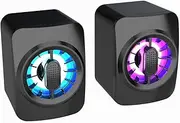 A1 Computer Speaker Portable Speaker USB Powered 3.5mm Wired Sound Box 6W Subwoofer Volume Control for Laptop Desktop Computer Tablet PC Phone Black One Size