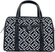 [Michael Kors] Travel Small Metallic Jacquard Logo Duffle Satchel Crossbody Bag