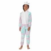 Saint Eve Youth 1 piece pajama, pastel Unicorn, MEDIUM 10-12, Great Costume