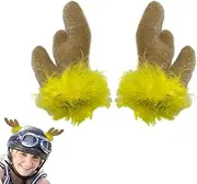 Jvjggag Deer Antlers Helmets, Plush Antlers Decoration, Cute Decorations for Snowboarding, Motorcycle Hard Hat Accessories for Skiing, Biking, Cycling, Snowboarding