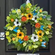 Spring Wreath for Front Door 24 Inch Spring Wreath Artificial Floral Greenery