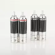 4PCS Brass Rhodium Plated Conductor RCA Plug HiFi Audio Speaker Cable Connectors