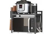 Expandable Microwave Oven Rack Shelf - Stainless Steel Kitchen Organizer