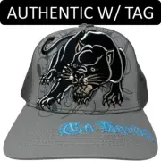 Ed Hardy Trucker Hat Embroidered Tattoo Crouching Panther Grey Snapback Cap