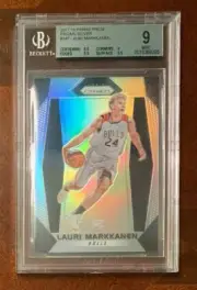 2017-18 Lauri Markkanen Prizm Silver Green ROOKIE lot BGS 9 Mint Refractor #247