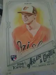AUSTIN HAYS TOPPS ALLEN & GINTER 5x7 #d/49 BALTIMORE ORIOLES