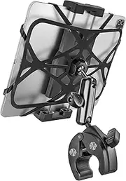 woleyi Exercise Bike Tablet Holder, Treadmill Tablet Mount Handlebar Clamp for Spin Bike, Indoor Cycling Peloton, Stationary Bicycle, Elliptical for 4.7-12.9" iPad Pro/Air/Mini, Galaxy, Fire, E-Book