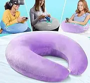 Gaming Pillow Arm Support Pillow for Bed & Sofa: Ergonomic U-Shaped Lap Pillow with Elbow Rest for Adults & Kids - Reduces Arm Pain & Fatigue During Gaming, Reading, Working & Crocheting