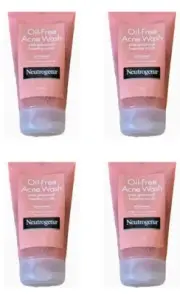 4 X NEUTROGENA OIL-FREE ACNE WASH PINK GRAPEFRUIT FOAMING SCRUB 125mL