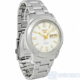 SEIKO 精工 SNKK07J1手錶 日本製 盾牌5號 自動機械錶 白X金色面 夜光 鋼帶 男錶【澄緻精品】