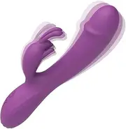 Massager Handheld Rabbit Vibrator Women's Toys Buttfly Toy Rechargeable Pleasure Toy for Couple, 10 Vibration frequency Useful and Fantasy Electric Portable Massager Gifts (Purple tongue)