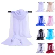 Scarf For Woman Shawl For Women Silk Scarf Solid Stole Neck Thin Beach