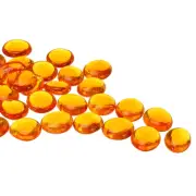 Glass Beads,36pcs Flat Glass Gemstone Transparent Orange 0.44lbs Glass Pebbles