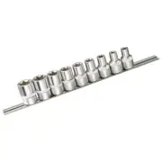 KINCROME 9 PIECE 1/2" Square Drive E-TORX SOCKET RAIL SET Heavy Duty 02094