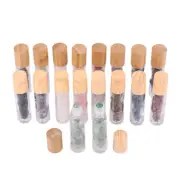 10ml Roll On Bottle With Gemstone Rollerball Crystal Chips Glass Roller Bott!ZK