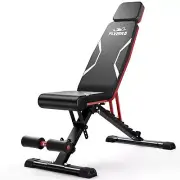 FLYBIRD Adjustable Weight Bench with Headrest, Foldable Workout Bench for Hom...