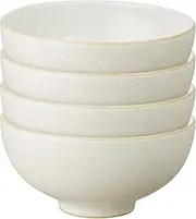 Denby - Impression Cream Rice Bowls Set of 4 - Dishwasher Microwave Safe Crockery - Ceramic Stoneware Tableware