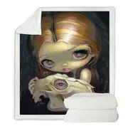 Dark Art Alchemical Angel and Skull Throw Blanket