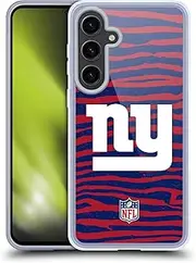 Head Case Designs Officially Licensed NFL with Zebra Animal Print New York Giants Art Soft Gel Case Compatible with Samsung Galaxy S24+ 5G