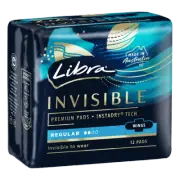 Libra Invisible Regular with Wings 12 Pads InstaDry Tech Absorbent Core